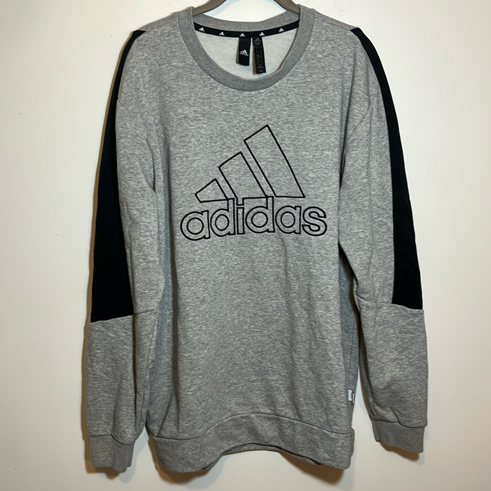 Vintage Men's Adidas Future Icons Embroidered Badge Gray Sweatshirt Size L